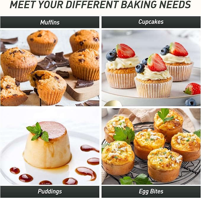 2 Pack 12 Cups Silicone Muffin Pan with Metal Reinforced Frame Regular Size Silicone Molds Cupcake Cake Baking Pans Cookie Baking Chocoflan Cupcake Mold Not Stainless Steel Ceramic Aluminum