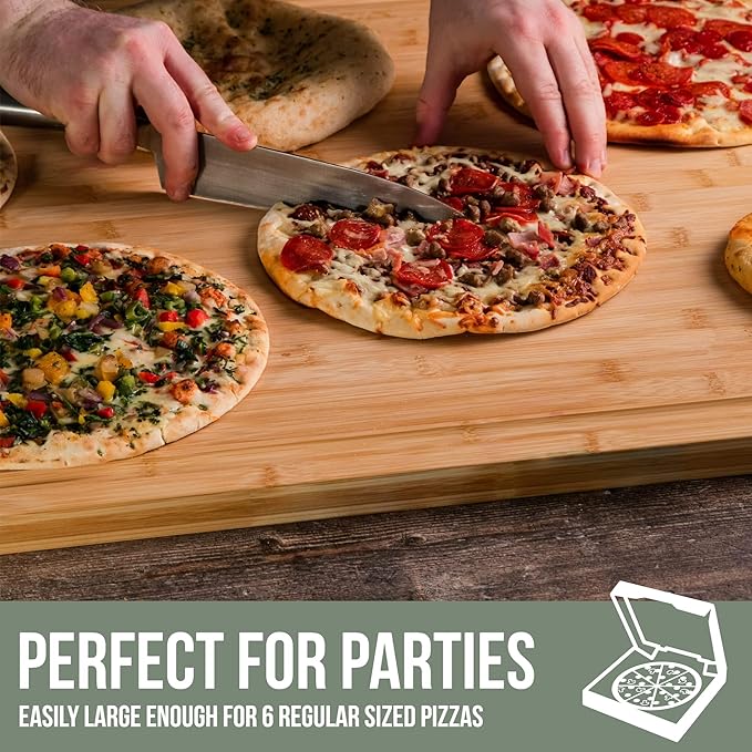 Gigantic Extra Large Cutting Board for Kitchens 36 x 24 - Heavy Duty Bamboo Chopping Boards Butcher Block Meat & Veg - Large Wooden Gas Stove Top & Countertop (36x24) Giant Noodle and Pasta Board XXXL