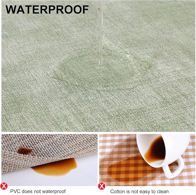 homing Faux Leather Heat Resistant Placemats 4 Packs, Waterproof Wipeable Dining PU Place Mats for Indoor & Outdoor, Easy to Clean, Light Green
