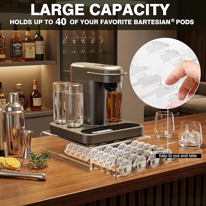 Cocktail Pod Holder Compatible with Bartesian Cocktail Machine for Bartesian Capsules Storage transparent (Clear)