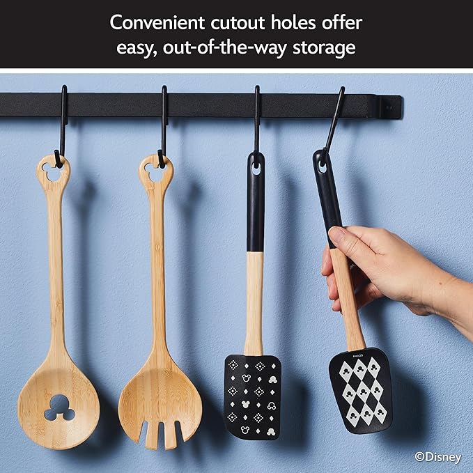Disney Home Monochrome Spatula and Spoonula Set, 2 Piece - Black