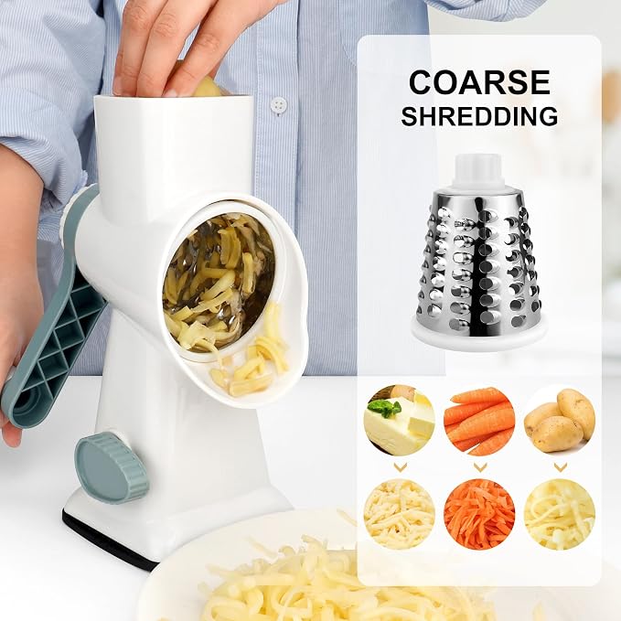 Cheese Grater Box Grater (Rotary hand safeguard White)