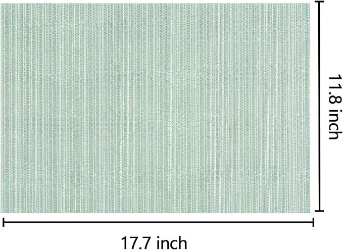 AHHFSMEI Placemats Set of 8 Washable Woven Vinyl Placemats for Dining Table Heat Resistant Non-Slip Stain Resistant Table Mats for Kitchen & Home Decor(Multi Green,8)