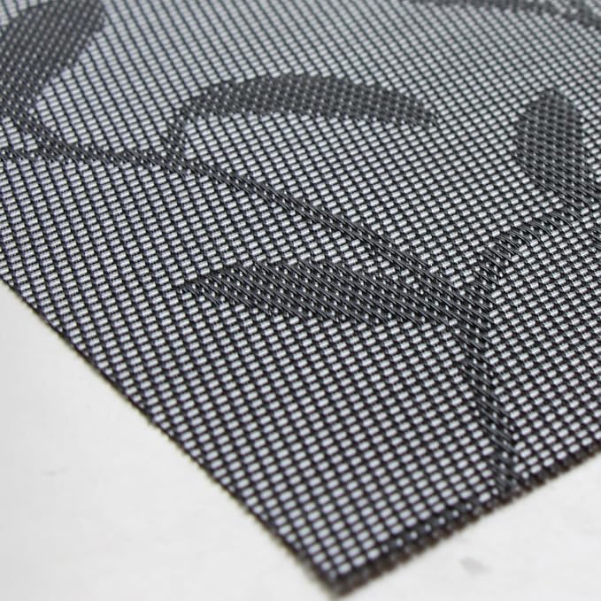 Leaf Placemats Set of 6 Non-Slip Heat-Resistant Vinyl Washable Place Mats for Kitchen Table Indoor Outdoor Durable (18"x12", Black)