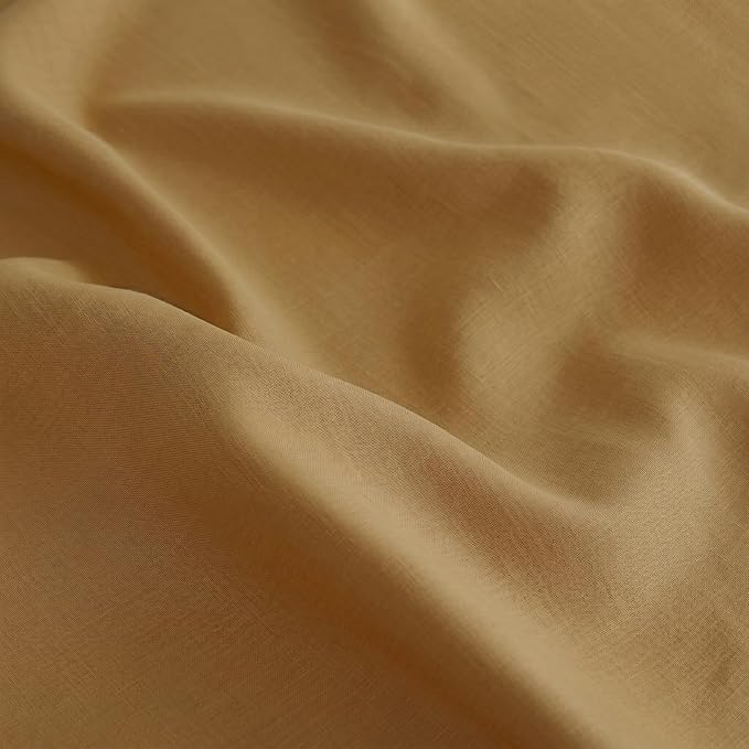 Solino Home Linen Caramel Table Runner 132 Inches Long - 100% Pure Linen Extra Long Table Runner 14 x 132 Inch for Spring, Summer - Fete