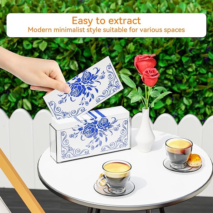 Cq acrylic Guest Towel Holder for Bathroom,9 Inch Vertical Clear Napkin Holder for Disposable Guest Towel,Modern Bathroom Paper Hand Towel Holder and Napkin Dispenser for Home,Hotel,Office,Kitchen