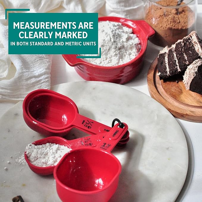 MIRRO 4pc Nested Measuring Cups Set, Red