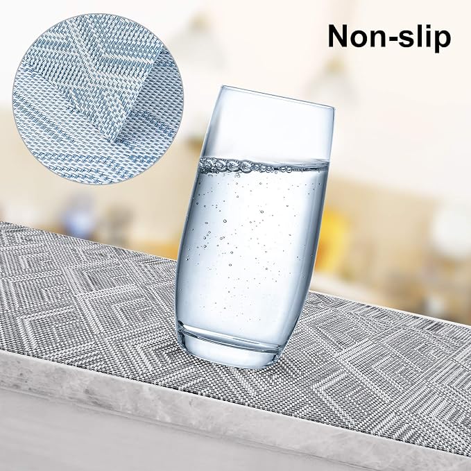 Aofmee Placemats Set of 6, Heat Resistant Place Mats, Washable Durable PVC Table Mats, Woven Vinyl Plastic Placemats for Kitchen Dining Table, Non-Slip Stain Resistant Placemats Indoor, Easy to Clean