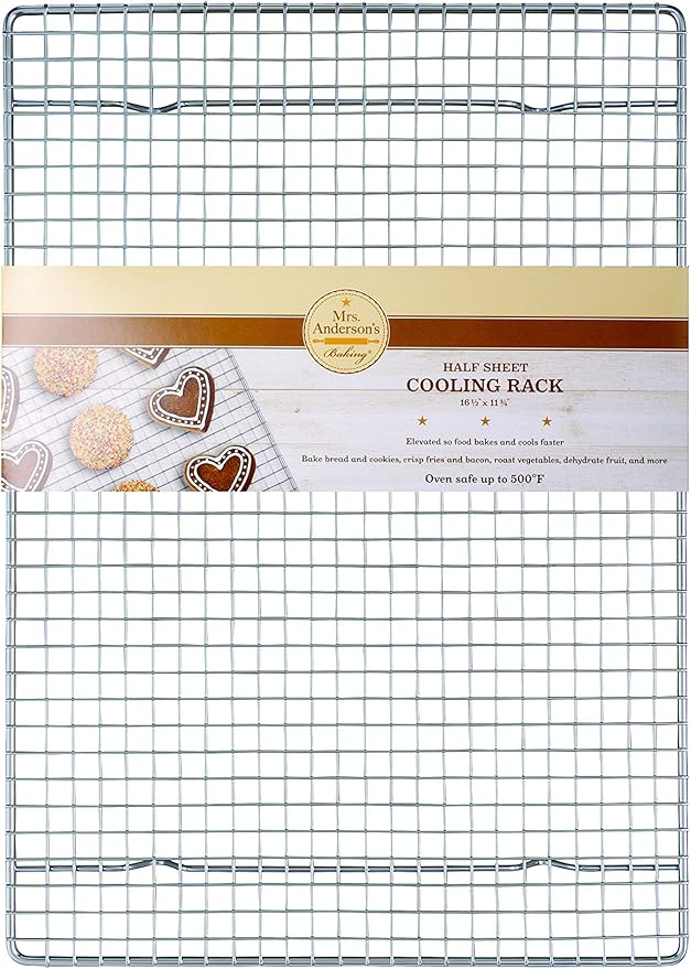 Mrs. Anderson’s Baking Professional Half Sheet Baking and Cooling Rack, 16.5 x 11.75-Inches, Set of 2