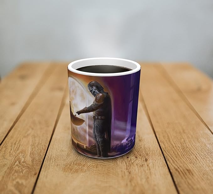 Morphing Mugs Star Wars – The Mandalorian – Baby Yoda – Turning Point – Thomas Kinkade Studios - One 11 oz Color Changing Ceramic Mug – Image Revealed When HOT Liquid Is Added! MMUG1211