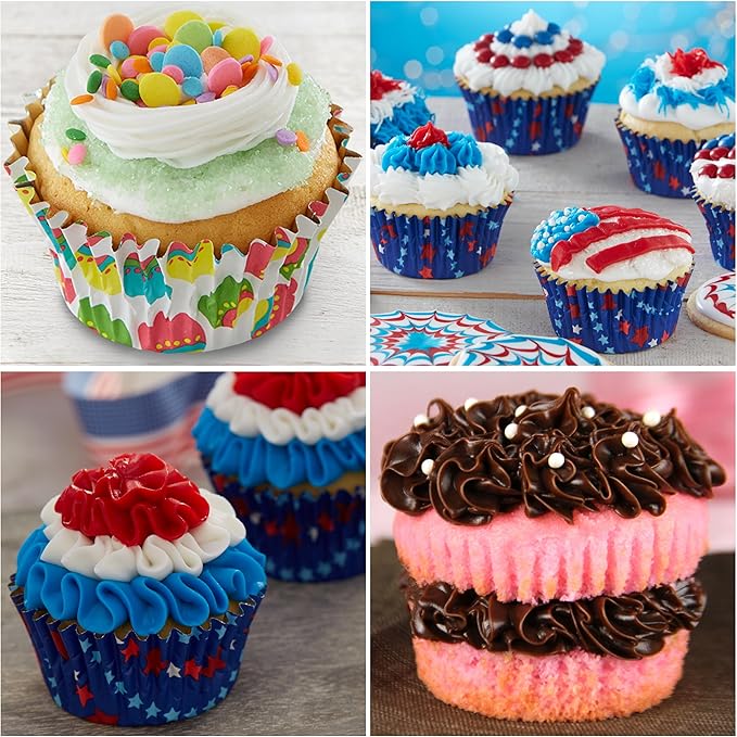 Cake Mate Decorating Bags and Tips Set – 12 Disposable 12-Inch Piping Bags with 8 Metal Tips for Cake, Cupcake, and Cookie Decorating – Includes Round, Star, Leaf, Petal, and Ruffle Designs