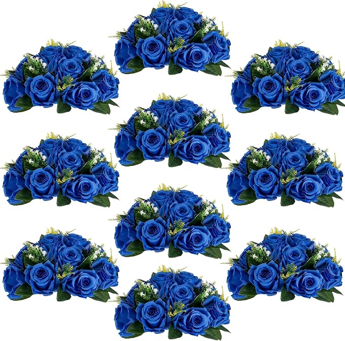 Flower Centerpieces for Wedding Tables: Wedding Table Decorations Royal Blue Flower Balls Centerpieces for Engagement Cerebration Party Center Pieces 10 Packs