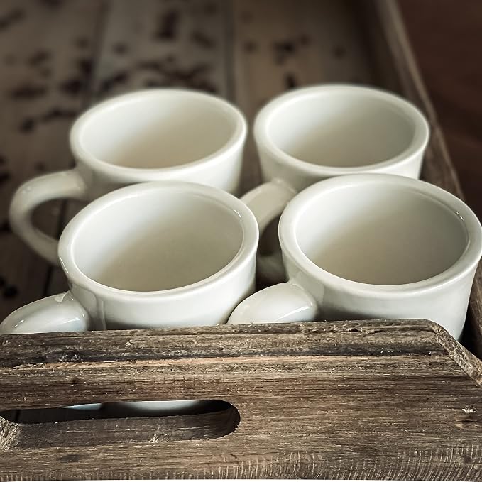 COLETTI Diner Coffee Mugs — Restaurant Coffee Mugs, Retro Coffee Mug – Sturdy & Heavy Diner Mug – Nostalgia in Every Sip [Cream, 11 oz, Set of 4]