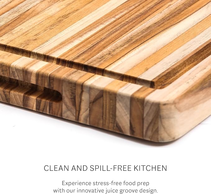 Teakhaus Butcher Block Carving Board - Large Extra Thick Cutting Board with Juice Groove - Holiday Gift Ideas for Men and Women - Gift-Ready End Grain Wood, Knife Friendly - FSC Certified