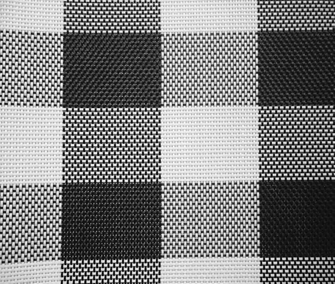 Ukeler Placemats Set of 6- Buffalo Check Placemats Crossweave Plaid Woven Placemats Washable Kitchen Table Mats, Black and White