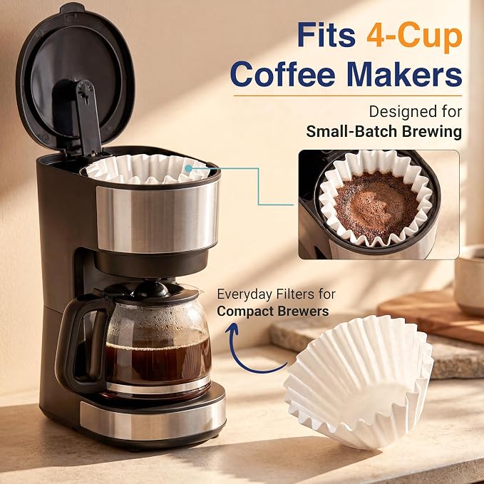 4 Cup Basket Coffee Filters (400, White)