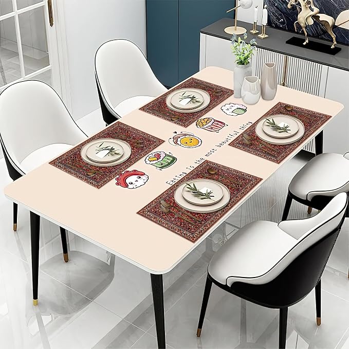 Boho Vintage Ethnic Placemats Set of 6 Washable Table Mats for Kitchen Dining Table,Heat-Resistant Place Mats for Indoor Outdoor Party Holiday Decoration