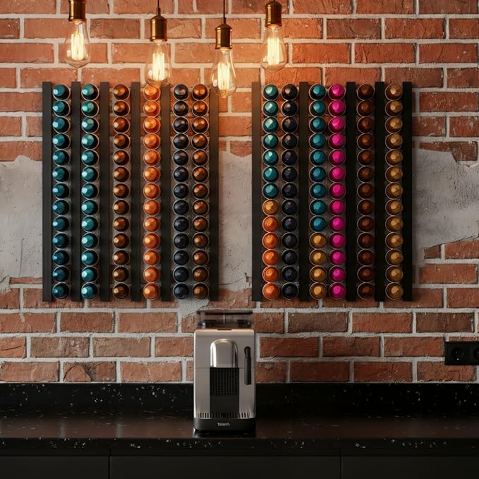 Wall Mount Coffee Capsule Organizer Counter Top Storage Pods Holder