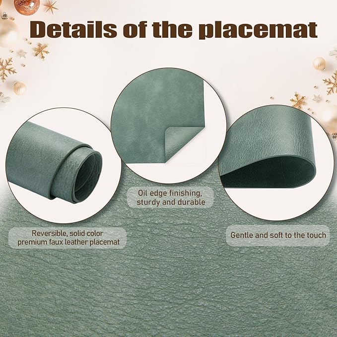 UnivoColors Placemats,Heat Resistant Placemats Set of 8 Washable 12 x 17 Inch,Waterproof Table Mats,Wipeable Pu Place Mats for Kitchen,Dining Room.(8 Combinations)