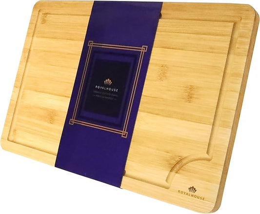 Large Cutting Board, 15x10x0.5 Bamboo Cutting Boards for Kitchen with Juice Groove and Kitchen Chopping Board for Meat Cheese board Heavy Duty Serving Tray,