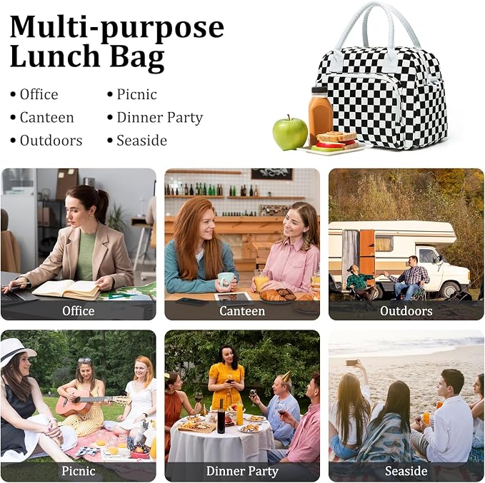 MEXS Insulated Lunch Bag for Women Men Large Reusable Lunch Box Adult Leakproof Portable Cooler Tote Bags for Work Picnic