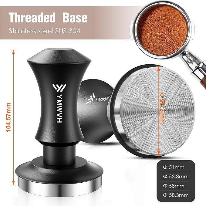 Espresso Tamper 58mm, Premium Barista Coffee Tamper with 20lb/30lbs Replacement Springs, 2 Spring Loaded Tampers with Stainless Steel Ripple Base, Self Leveling 58.3mm Tampers without Tilting