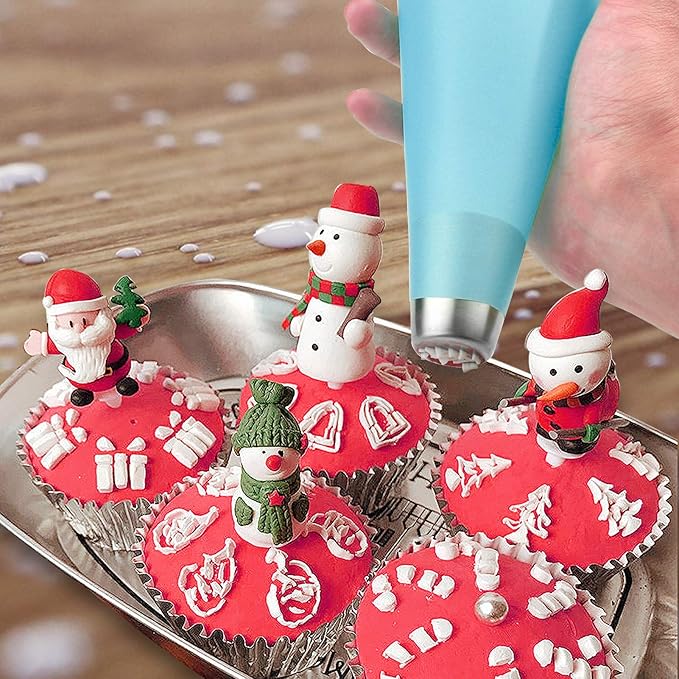 Silicone Pastry Bags, Weetiee 3 Sizes Reusable Icing Piping Bags Baking Cookie Cake Decorating Bags (12’’+14’’+16’’)- 6 Pack - Bonus 6 Icing Couplers Fit to Wilton Standard Size Tips