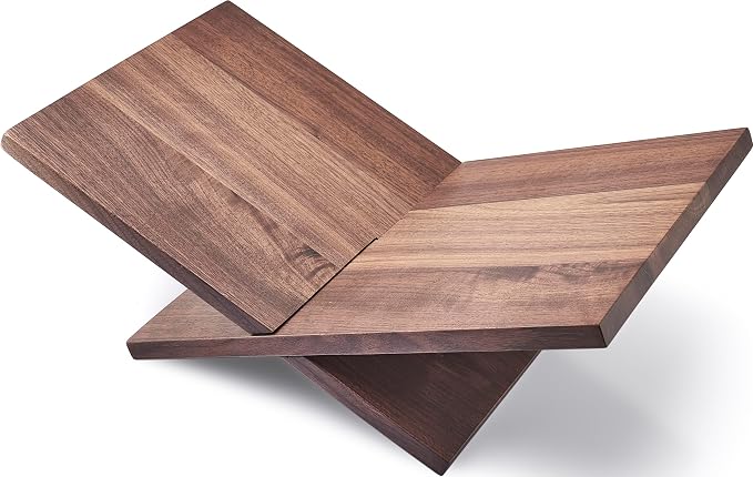 Honygebia Solid Wood Book Stands - Cross Frame Walnut Wooden Book Holder, Open Bookstand for Display and Reading, Suitable for Art, Bible, Cookbook, Easel, Magazine, Textbooks