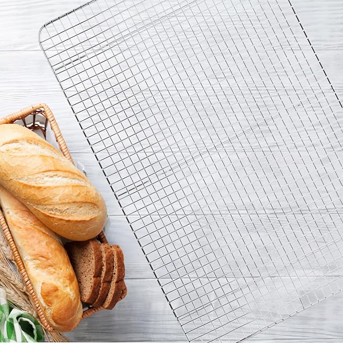COLLBATH Cooling Rack Large Stainless Steel Wire Baking Rack for Bread Cake Cookies with Grid Pattern Heat-resistant for Baking and Grilling