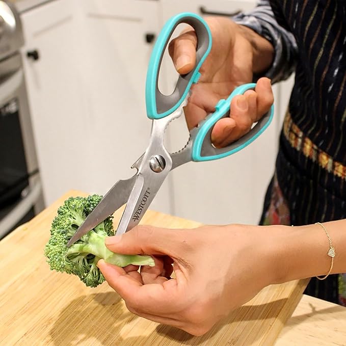 Westcott Titanium-Bonded Kitchen Shears - 8.5-Inch Durable and Versatile Utility Scissors with Soft Handle for Precise Cutting, Ideal for Cooking