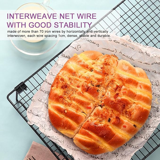Stainless Steel Cooling Rack, Non Stick Baking Rack Metal Cooling Rack Wire Rack for Cookies Grill Rack Cooling Rack Large(Black)