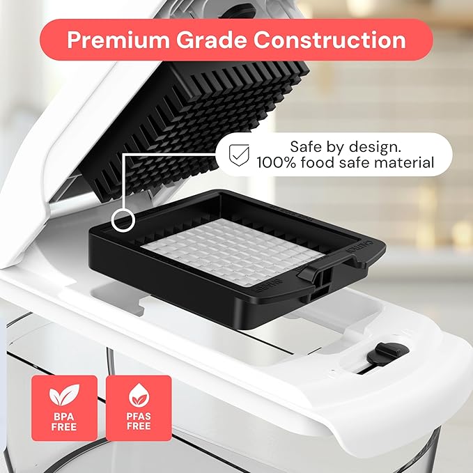 Fullstar Pro Original Vegetable Chopper & Mandoline - Chopper & Mandoline Lids - Food Chopper with Container, Fruit Slicer, Onion Dicer - All-in-One Prep Tool - Kitchen Gadgets & Gifts (6 in 1, White)