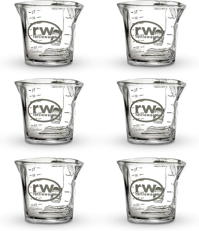 Rattleware 3 Oz Double Spouted Glass Espresso Shot Pitcher with Graduated Ml & Oz Markings Commercial-Grade Measuring Cup for Barista Precision and High-Volume Pouring