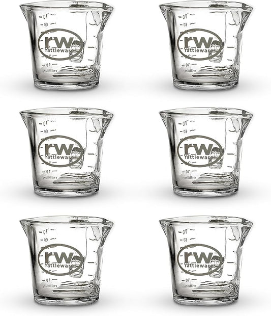 Rattleware 3 Oz Double Spouted Glass Espresso Shot Pitcher with Graduated Ml & Oz Markings Commercial-Grade Measuring Cup for Barista Precision and High-Volume Pouring