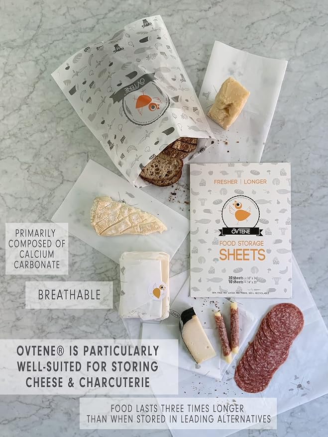 Food Storage Bags for Cheese, Meat, and Produce - Keeps Food Fresher Longer (12 Large Bags 10”x15”)