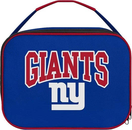 FOCO NFL Unisex-Adult Officially Licensed Wordmark Team Color Big Logo Football Zip Closure 7L Lunch Bag - New York Giants