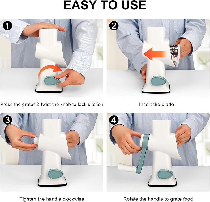 Cheese Grater Box Grater (Rotary hand safeguard White)