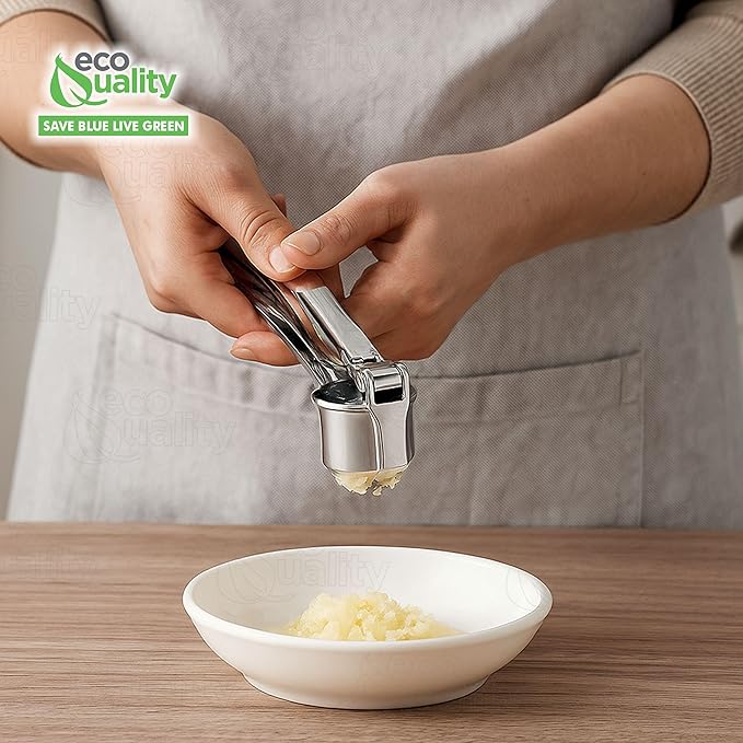 [6 PACK] Stainless Steel Garlic Press - Professional Kitchen Garlic Crusher - Easy Squeeze, Dishwasher safe - Cooking Utensils, Clove Press and Ginger Mincer