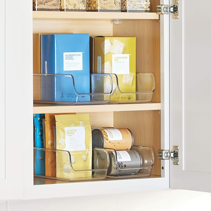 iDesign Recycled Plastic Freezer and Refrigerator Organizer Bin, Set of 2, The Linus Collection – 5.25" x 11" x 3.5", Clear