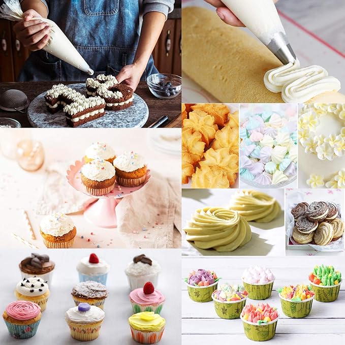 400 Pcs Piping Bags Disposable 12 Inch Anti-Burst Pastry Bags, Tipless Icing Piping Bag for Cake, Cream Frosting and Cookie Decoration Supplies