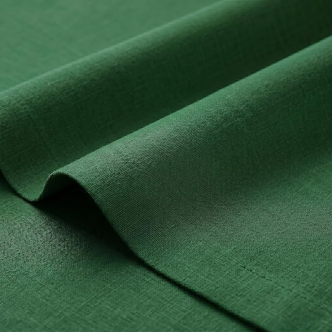 Solino Home Linen Table Runner 48 Inches - 100% Pure Linen Pine Green Table Runner 14 x 48 Inch Ideal for Dresser and Coffee Tables - Fete