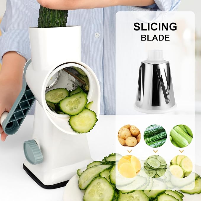 Cheese Grater Box Grater (Rotary hand safeguard White)