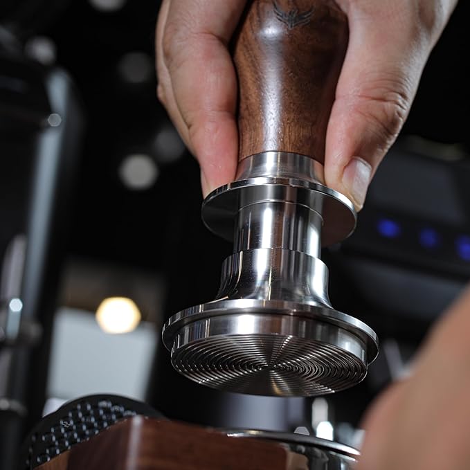 58mm Espresso Tamper Kit 6pcs - Complete Set with Tamping Mat, Walnut Tamper, Distributor, Dosing Funnel, Puck Screen, and Needle Distributor