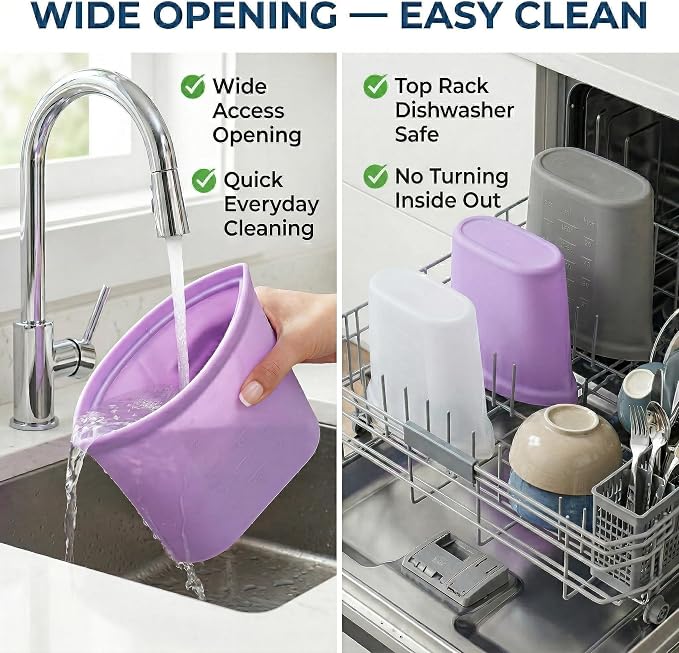 Reusable Thick Silicone Storage Bags (Set of 3) – S, M, L; 100% Food-grade Silicone; Freezer, Microwave & Dishwasher Safe; Wide Opening & Stands Upright; BPA-Free; Thick and Durable; Multiple Uses