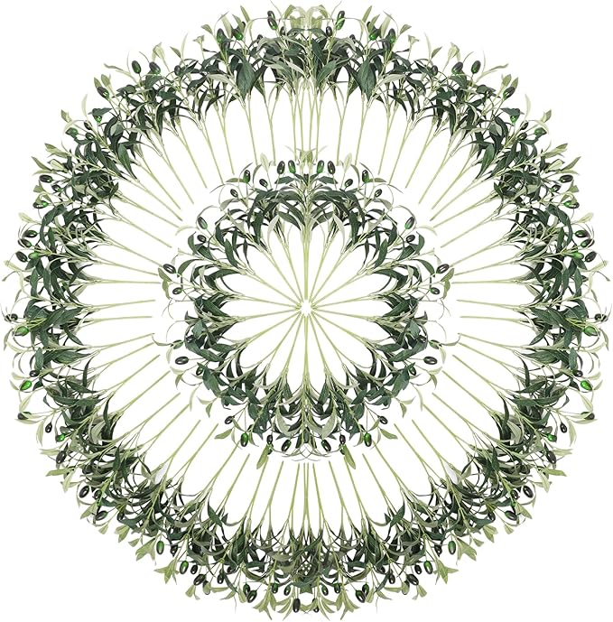 100PCS 10in Faux Olive Leaves Stems Bulk Artificial Olive Branches Bundles Greenery Plants for Small Vase Tabletop Party Activities Greenery Decor Home Office Wedding (Vase Not Included)