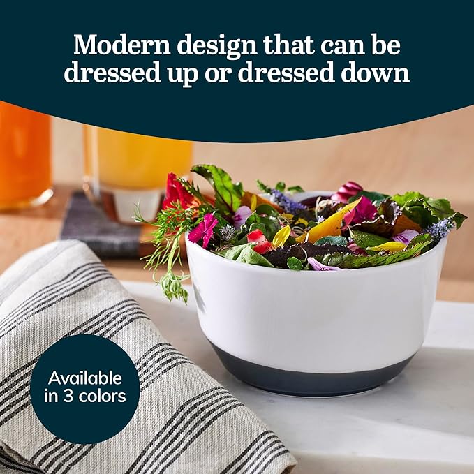 Libbey Austin 28-Oz Porcelain Soup Salad Bowl - Minimalistic Pasta Bowls Set of 4 with Speckled Finish - Stackable Porcelain Bowls for Sides, Desserts