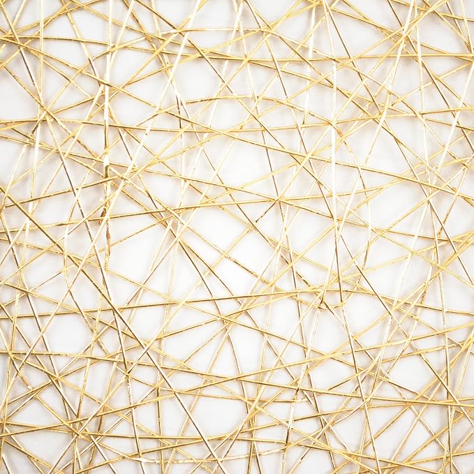 DII Woven Paper Tabletop Collection Holiday or Event Décor, Round Placemat Set, 15" Dia, Gold, 6, Piece