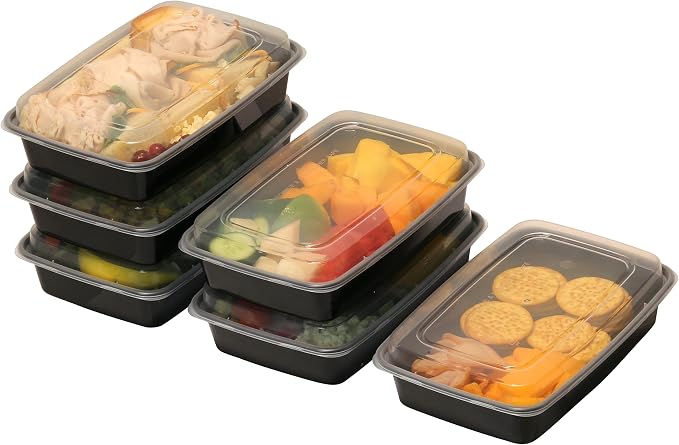 Simple Houseware 16 Pack 28 oz 1-Compartment Reusable Meal Prep Container, BPA-Free Stackable Bento Box - Microwave, Freezer & Dishwasher Safe