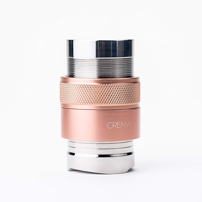 CREMA Coffee Products 39.25mm Hand Tamper & Coffee Distributor for Flair | Compatible w/Classic, Signature, & Neo | Double-Sided, Adjustable Depth Tool | 304 Stainless Steel | Rose Gold