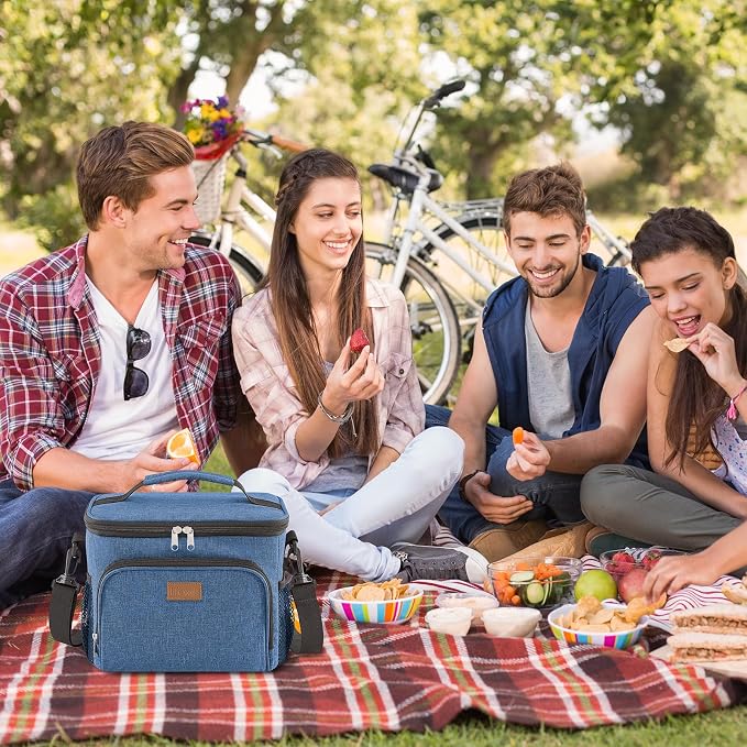 Lifewit Reusable Insulated Lunch Bag, Portable Cooler Freezable Soft Lunchbox Leakproof with Adjustable Shoulder Strap for Men Women Adult for Work Picnic or Travel, 15L 24 Can, Blue